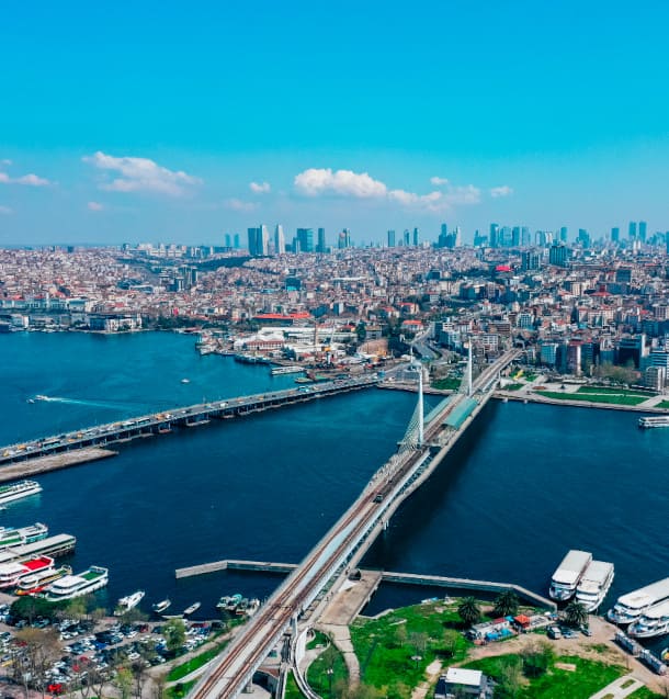 view over the bosporus bridge istanbul